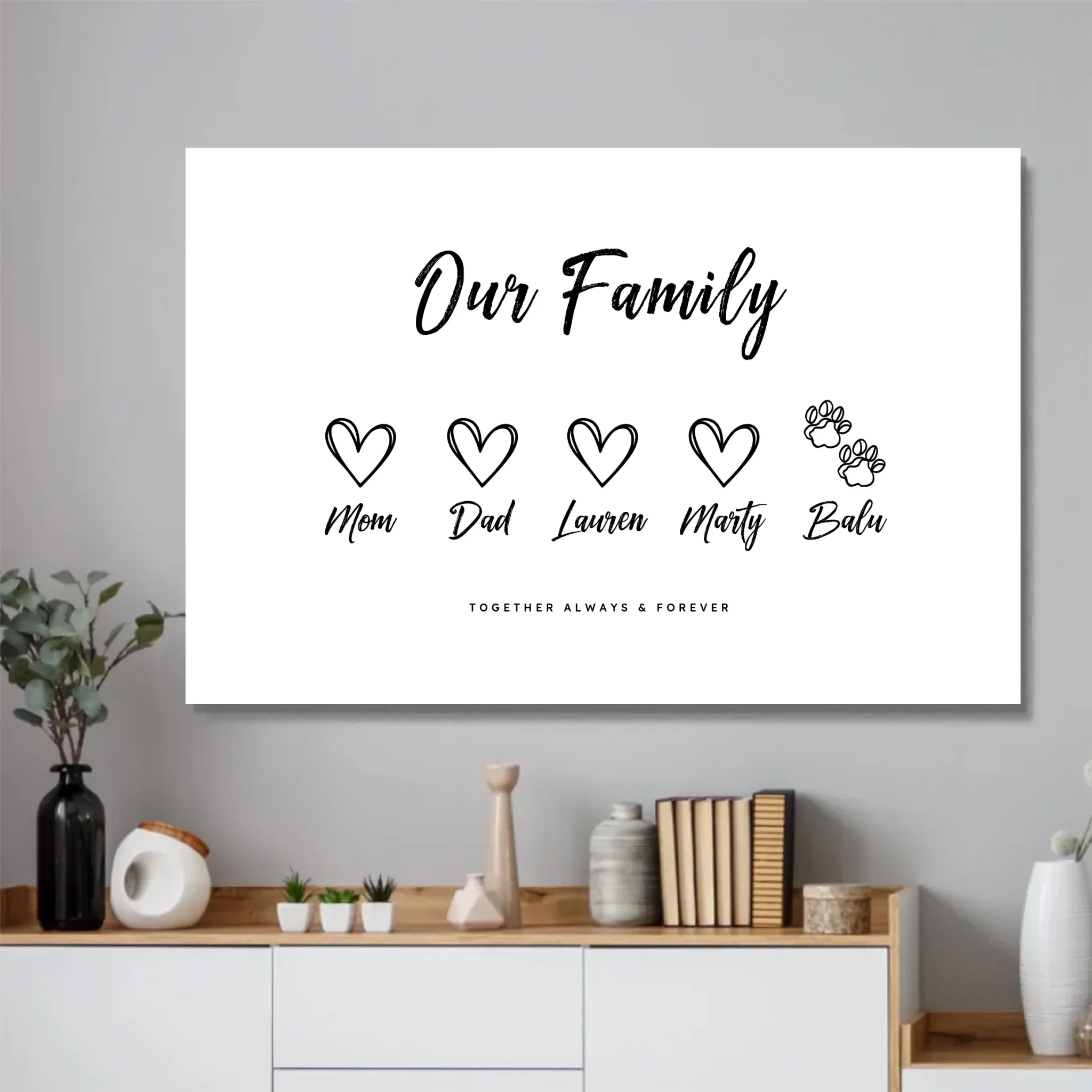 Personalized Poster – Our Family With A Love Heart - Image 2