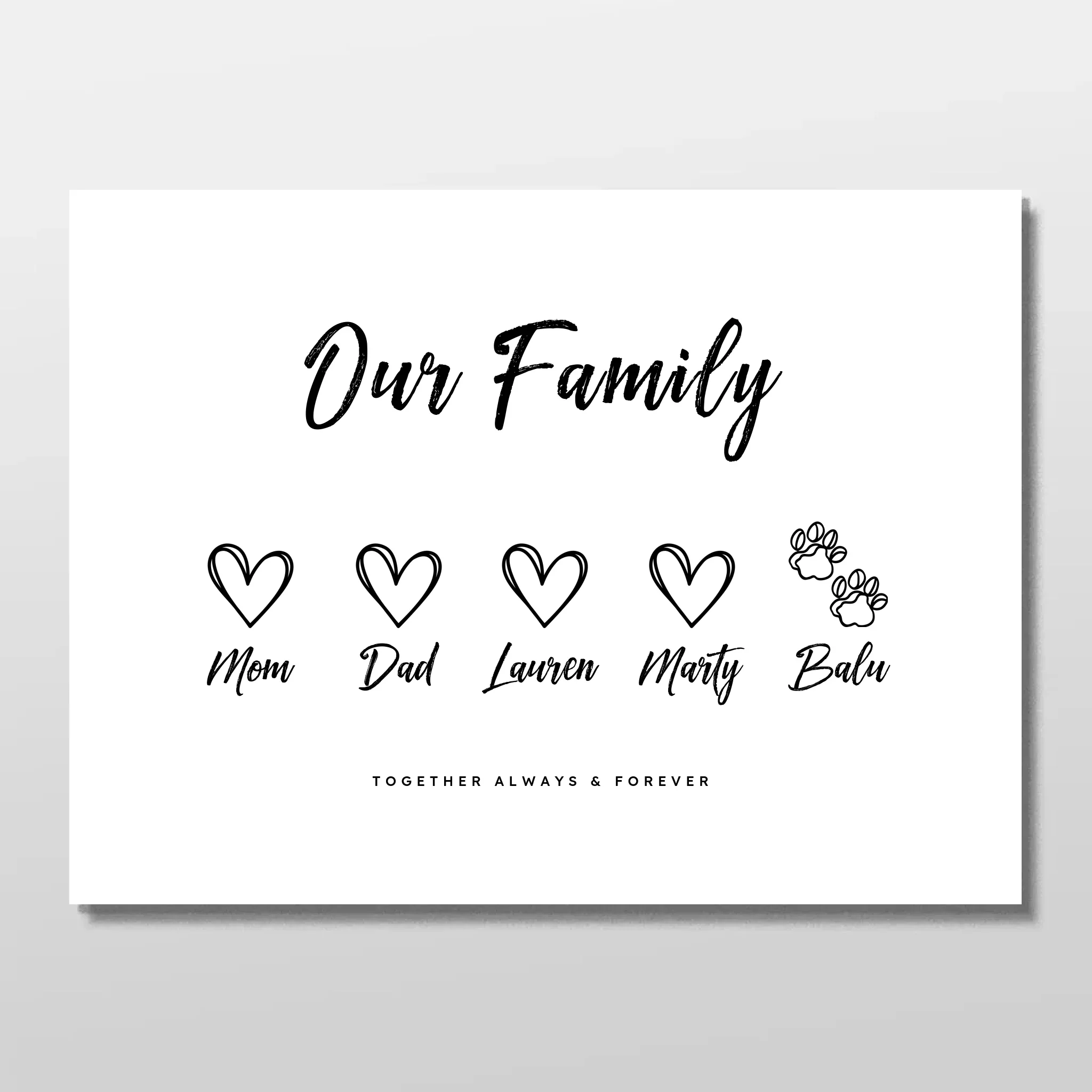 Personalized Poster – Our Family With A Love Heart - Image 3