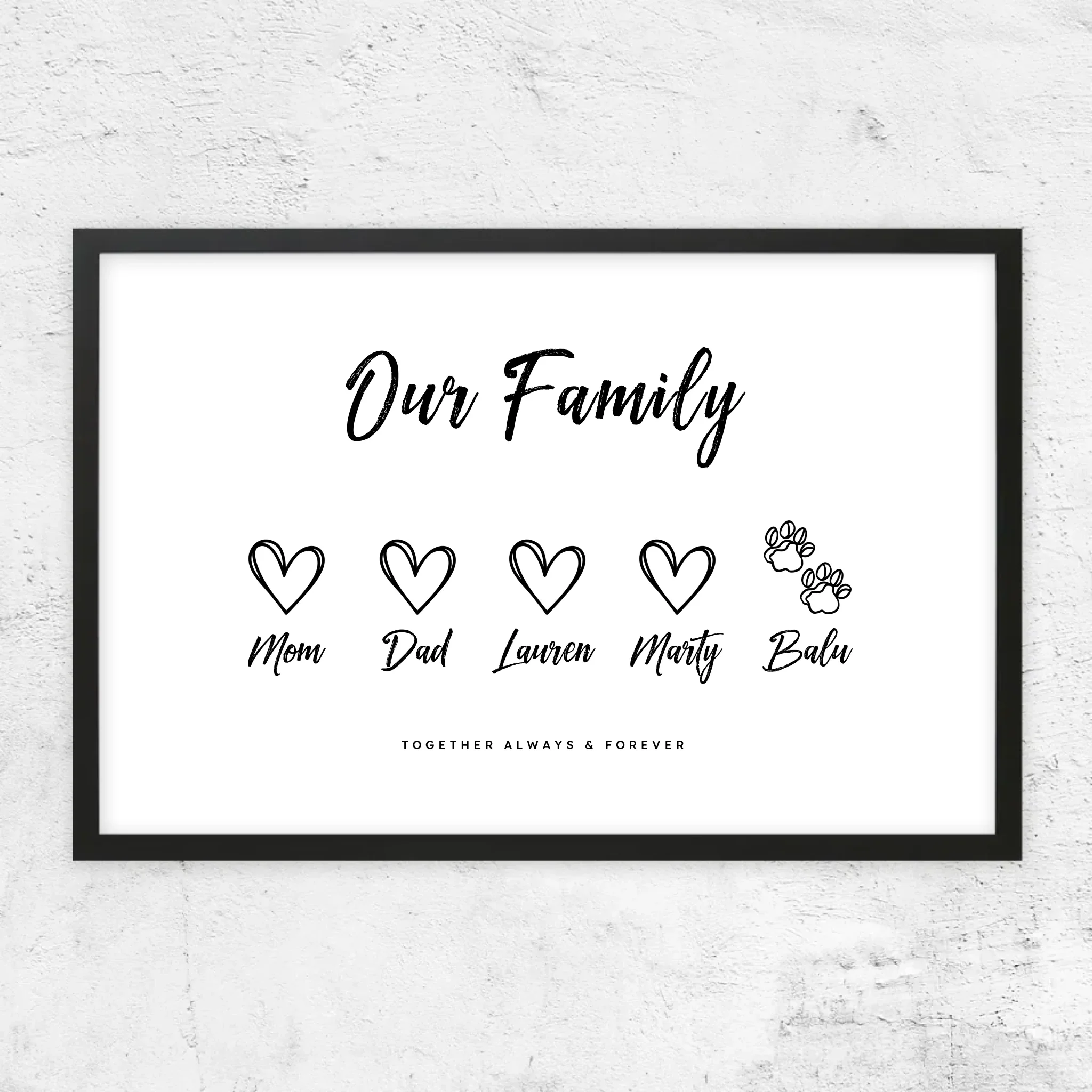 Personalized Poster – Our Family With A Love Heart - Image 5