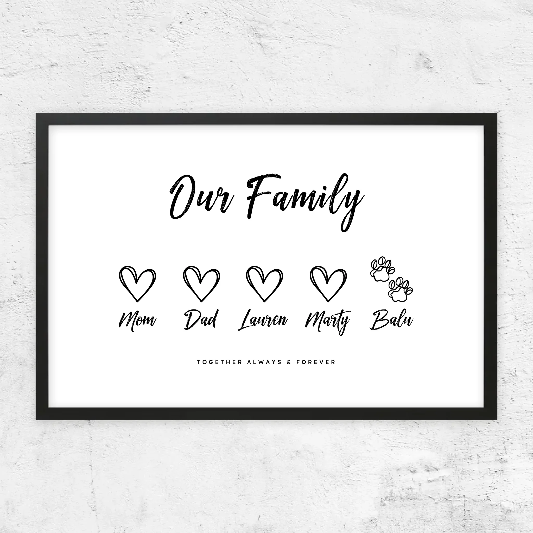 Personalized Poster – Our Family With A Love Heart - Image 6