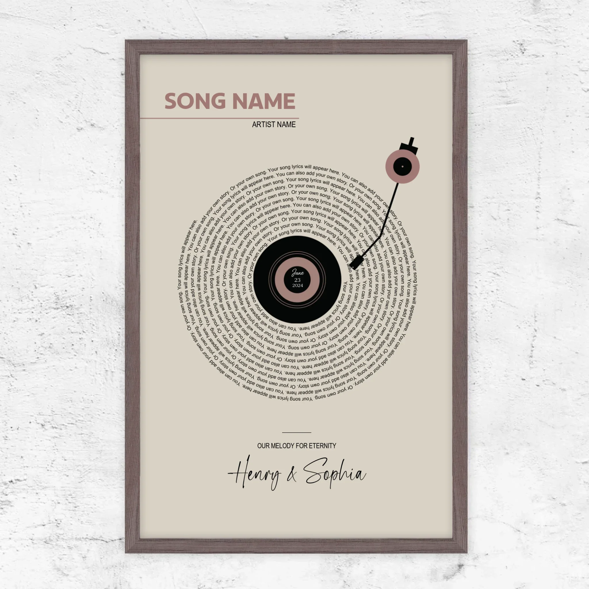 Personalized Poster – Retro Vinyl Song Lyrics - Image 7