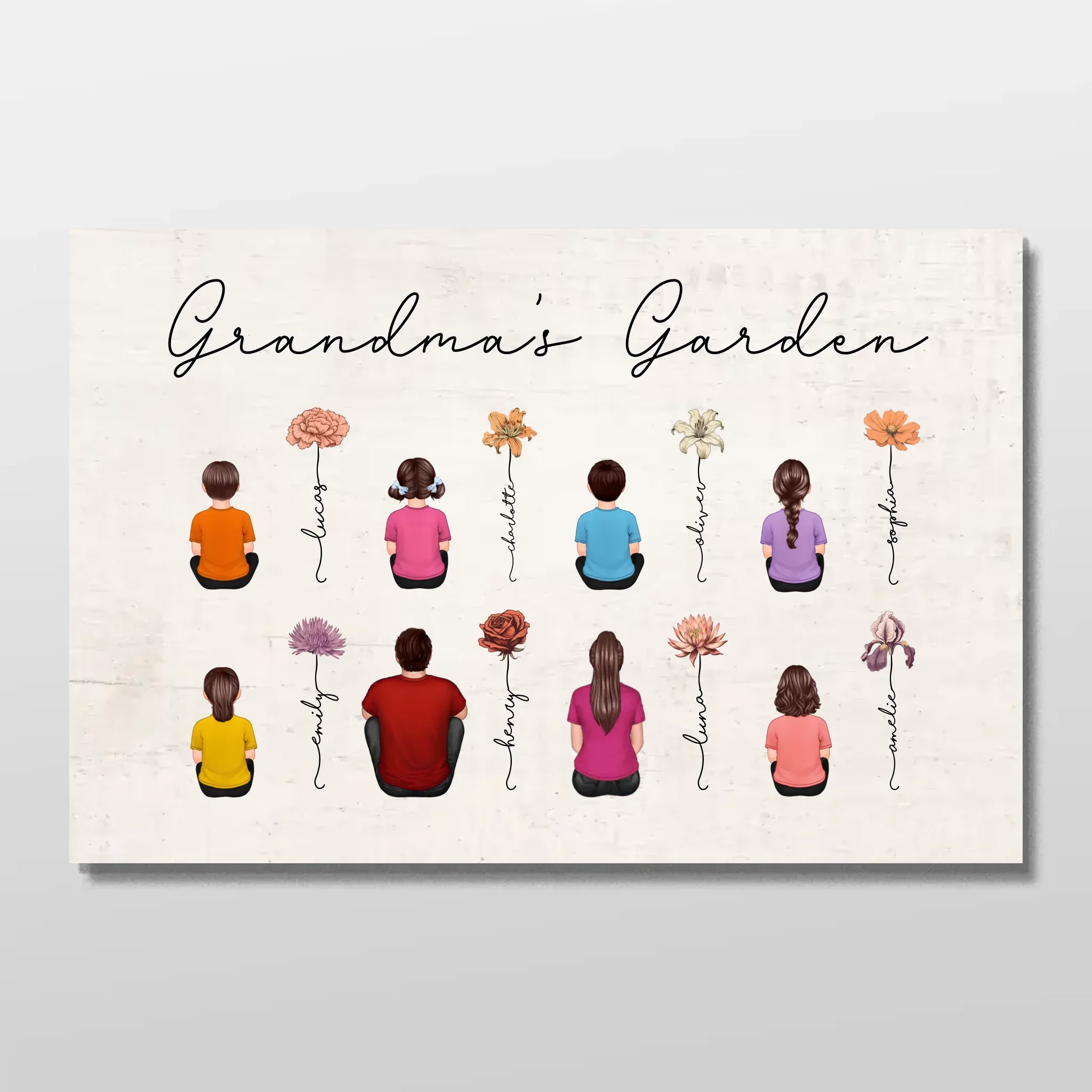 Personalized Poster – Vintage Birth Month Flowers Garden