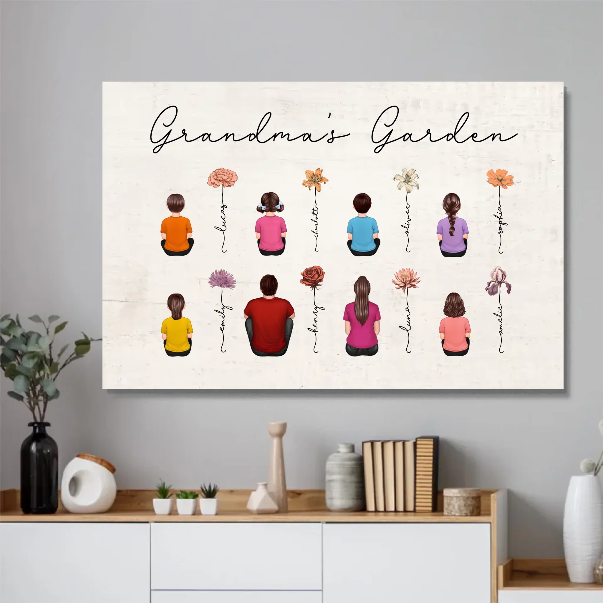 Personalized Poster – Vintage Birth Month Flowers Garden - Image 2