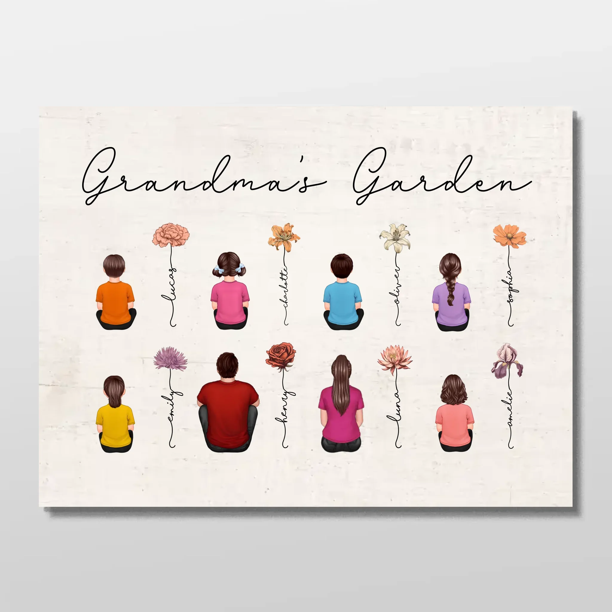 Personalized Poster – Vintage Birth Month Flowers Garden - Image 3