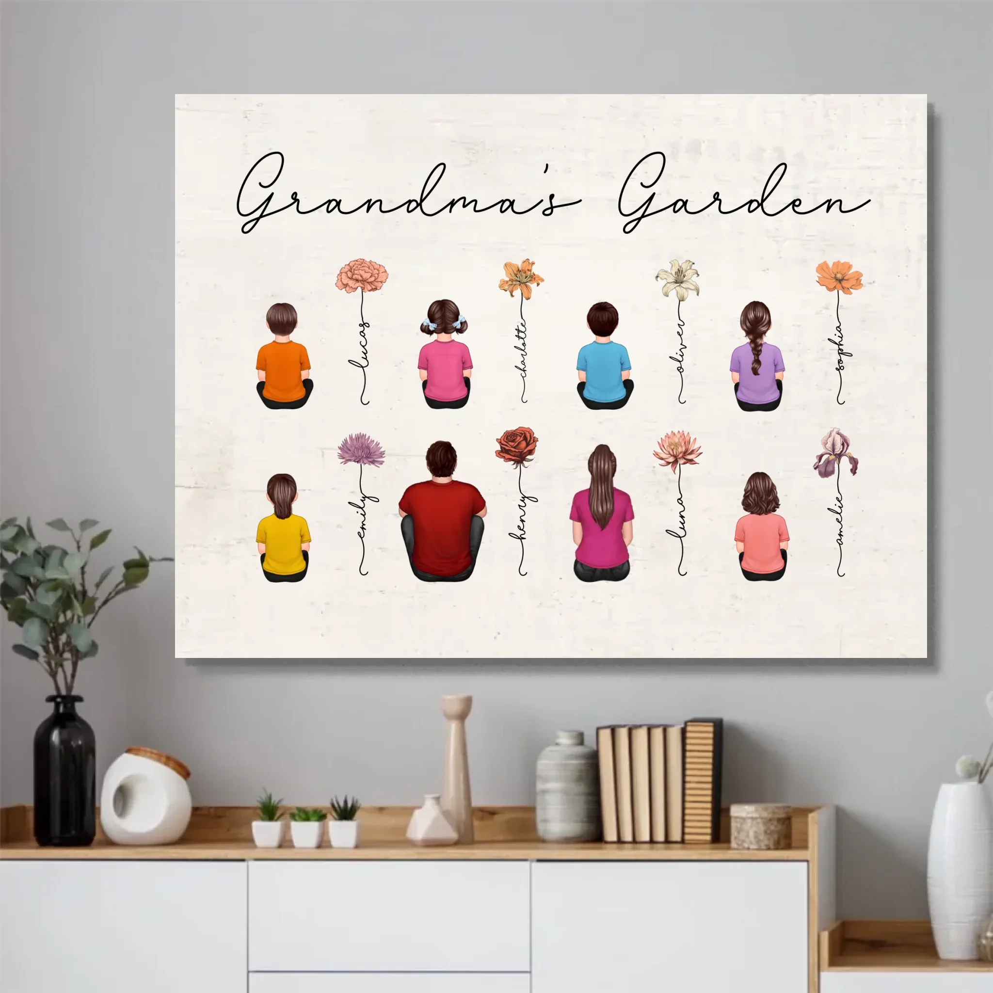 Personalized Poster – Vintage Birth Month Flowers Garden - Image 4