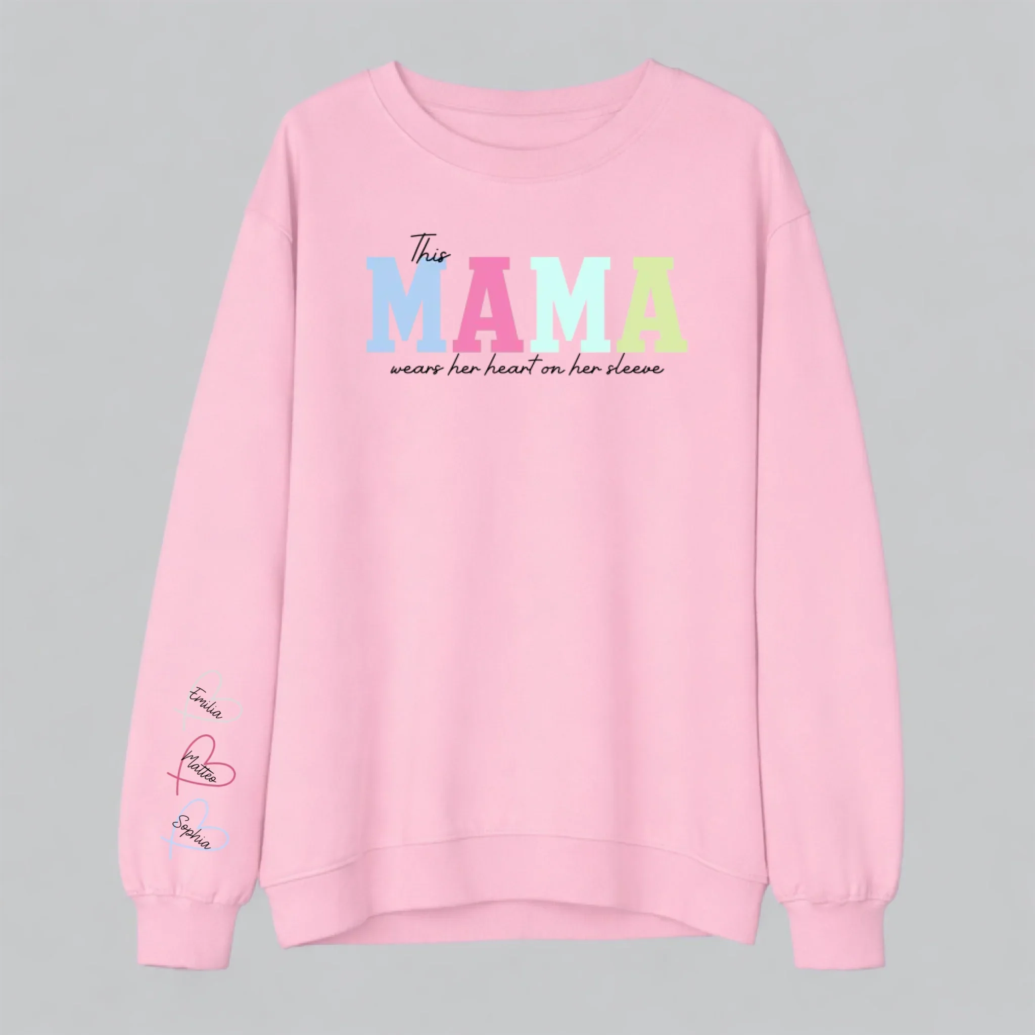 Personalized Sweatshirt – She Wears Her Heart On Her Sleeve - Image 4