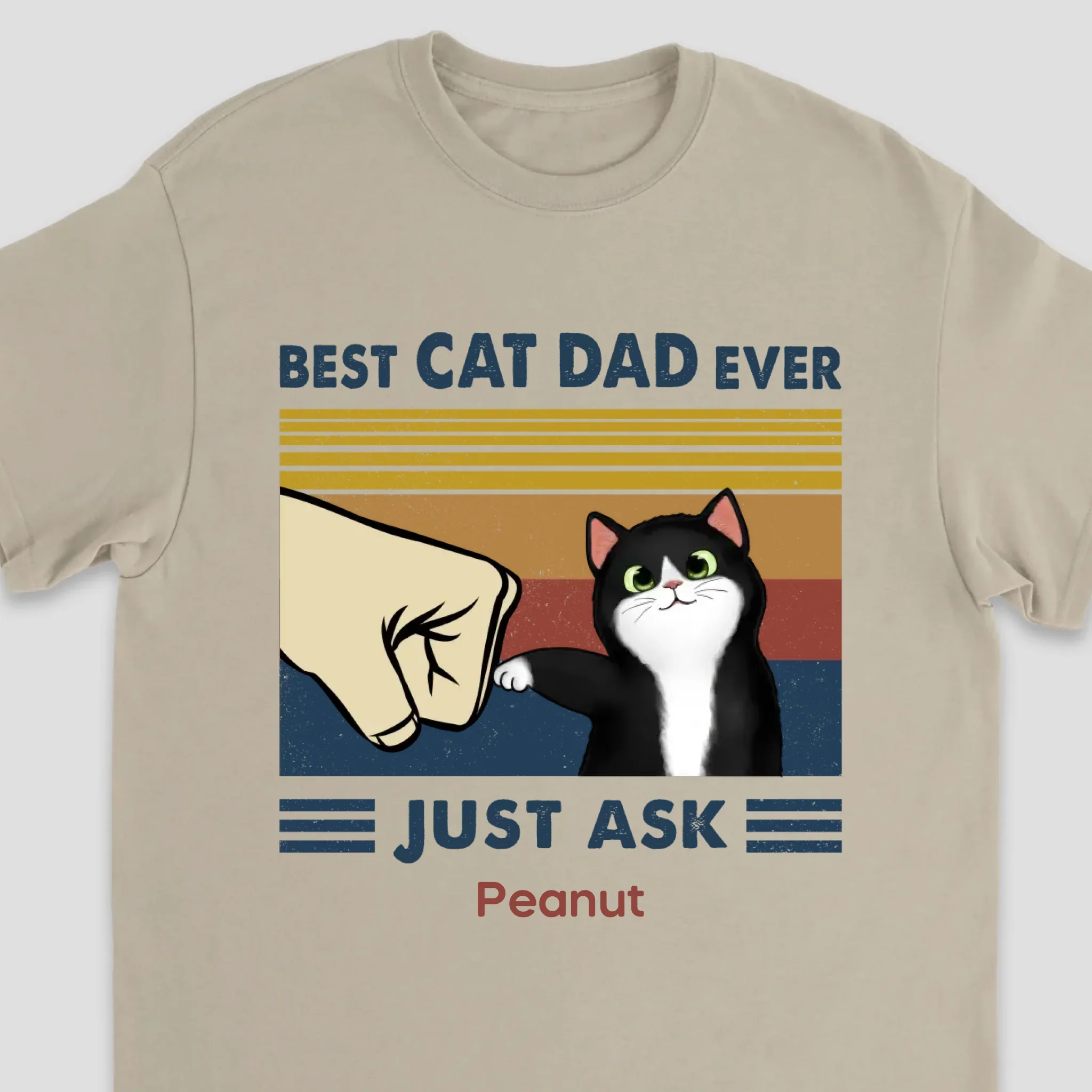 Personalized T-Shirt – Best Cat Dad Fist Bump - Image 5