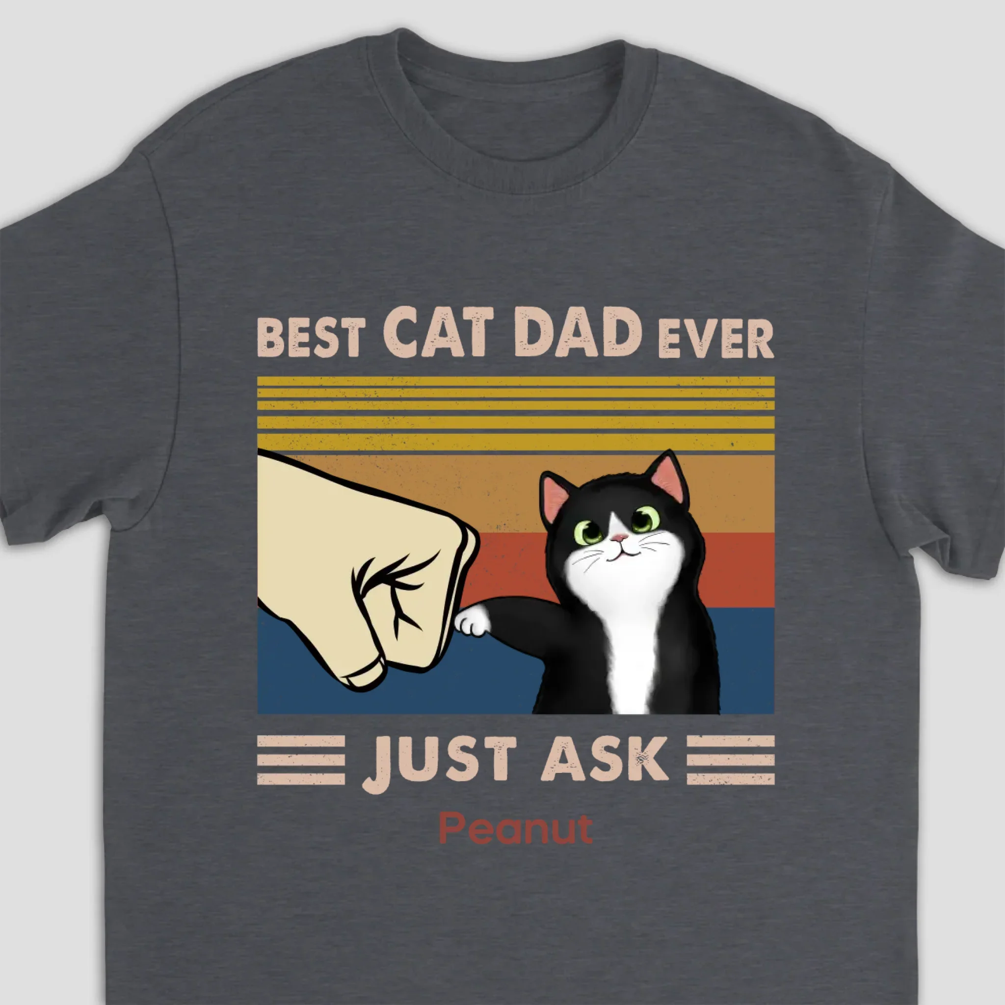 Personalized T-Shirt – Best Cat Dad Fist Bump - Image 8