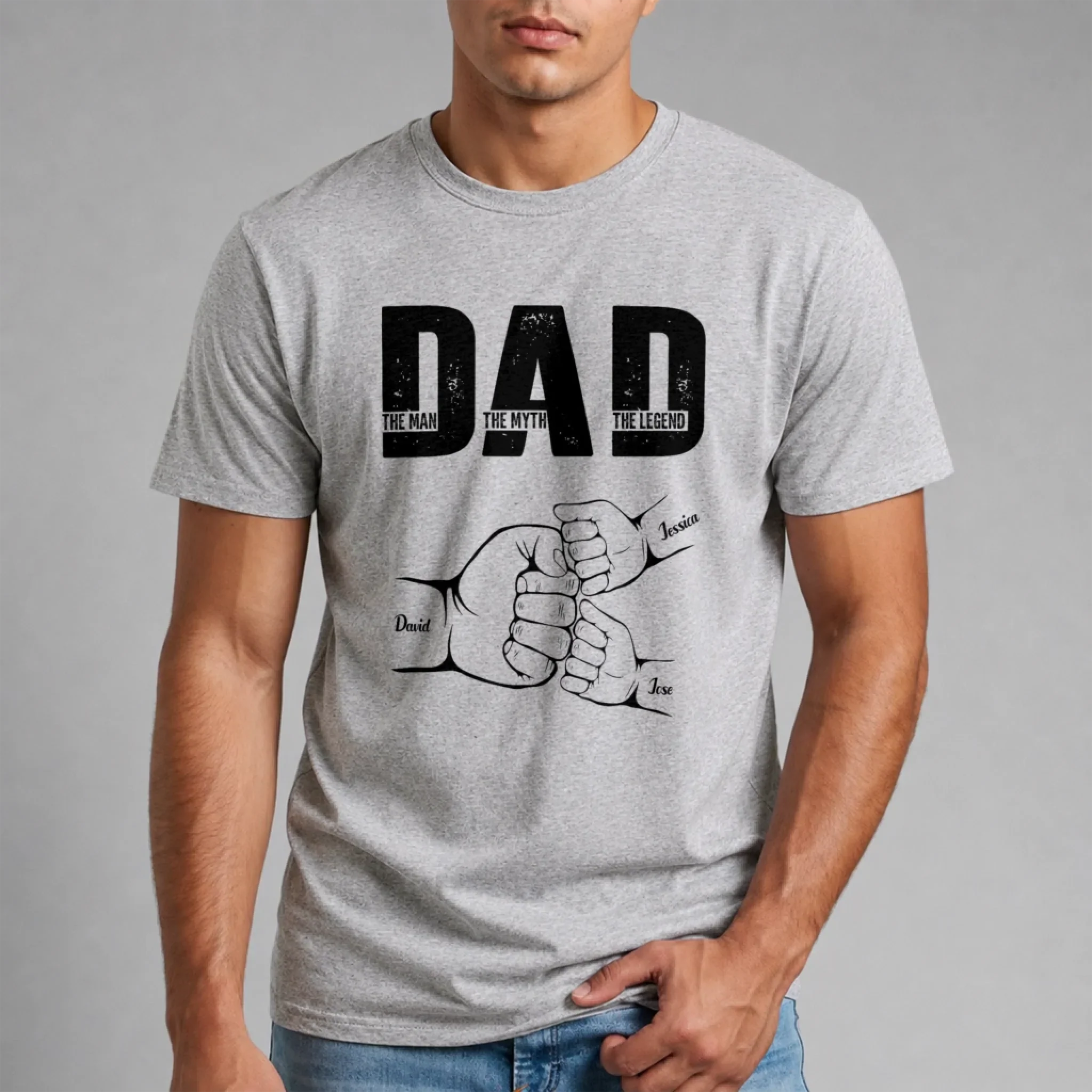 Personalized T-Shirt – Dad The Man The Myth The Legend - Image 2