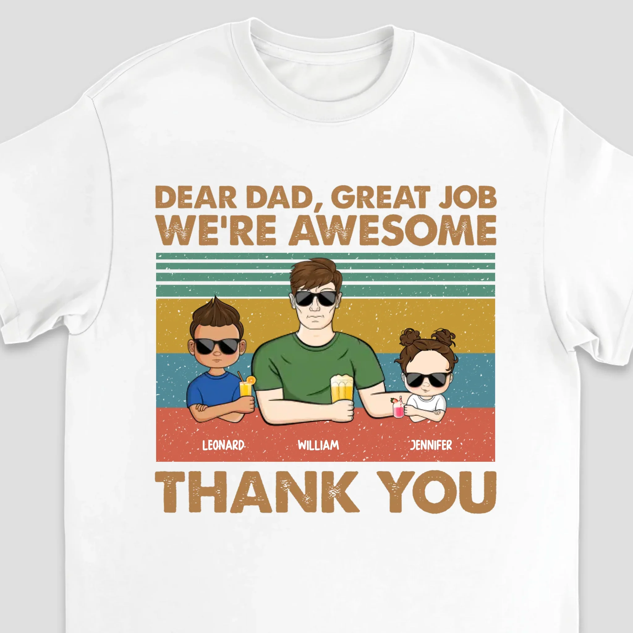 Personalized T-Shirt – Dear Dad Great Job We’re Awesome - Image 4