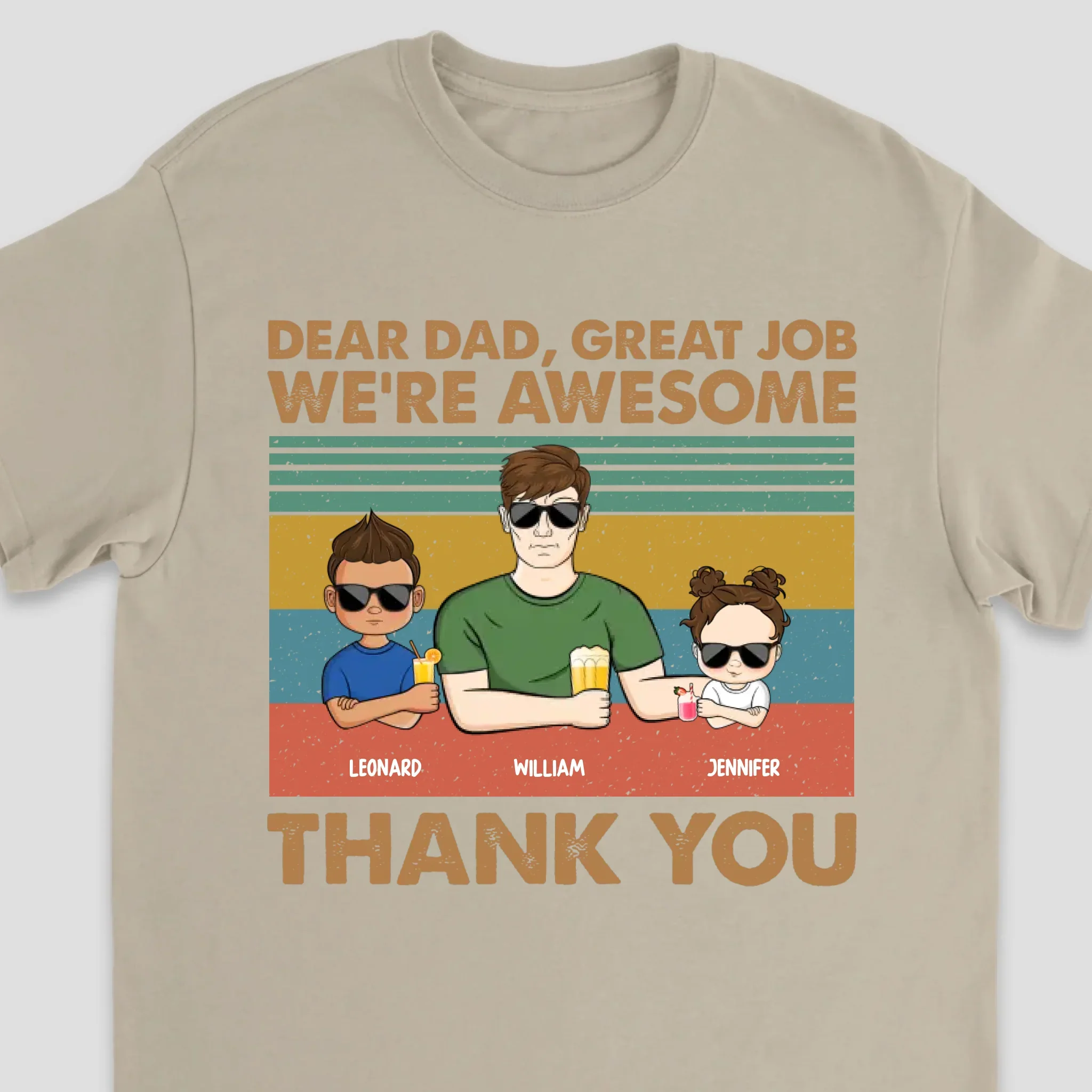 Personalized T-Shirt – Dear Dad Great Job We’re Awesome - Image 5