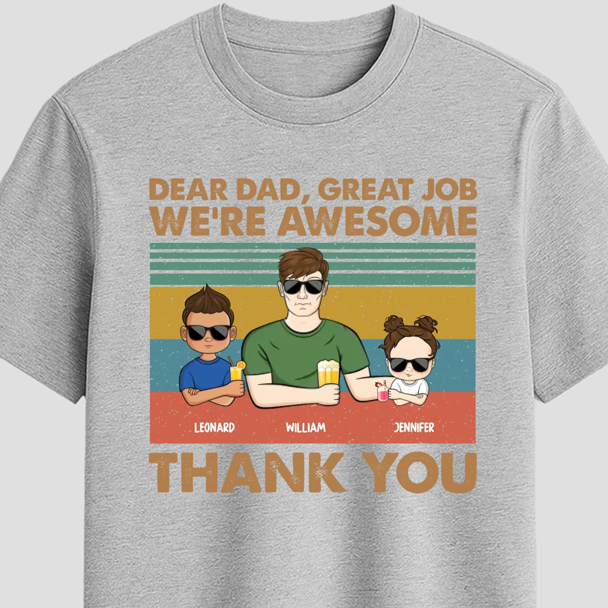 Personalized T-Shirt – Dear Dad Great Job We’re Awesome - Image 6