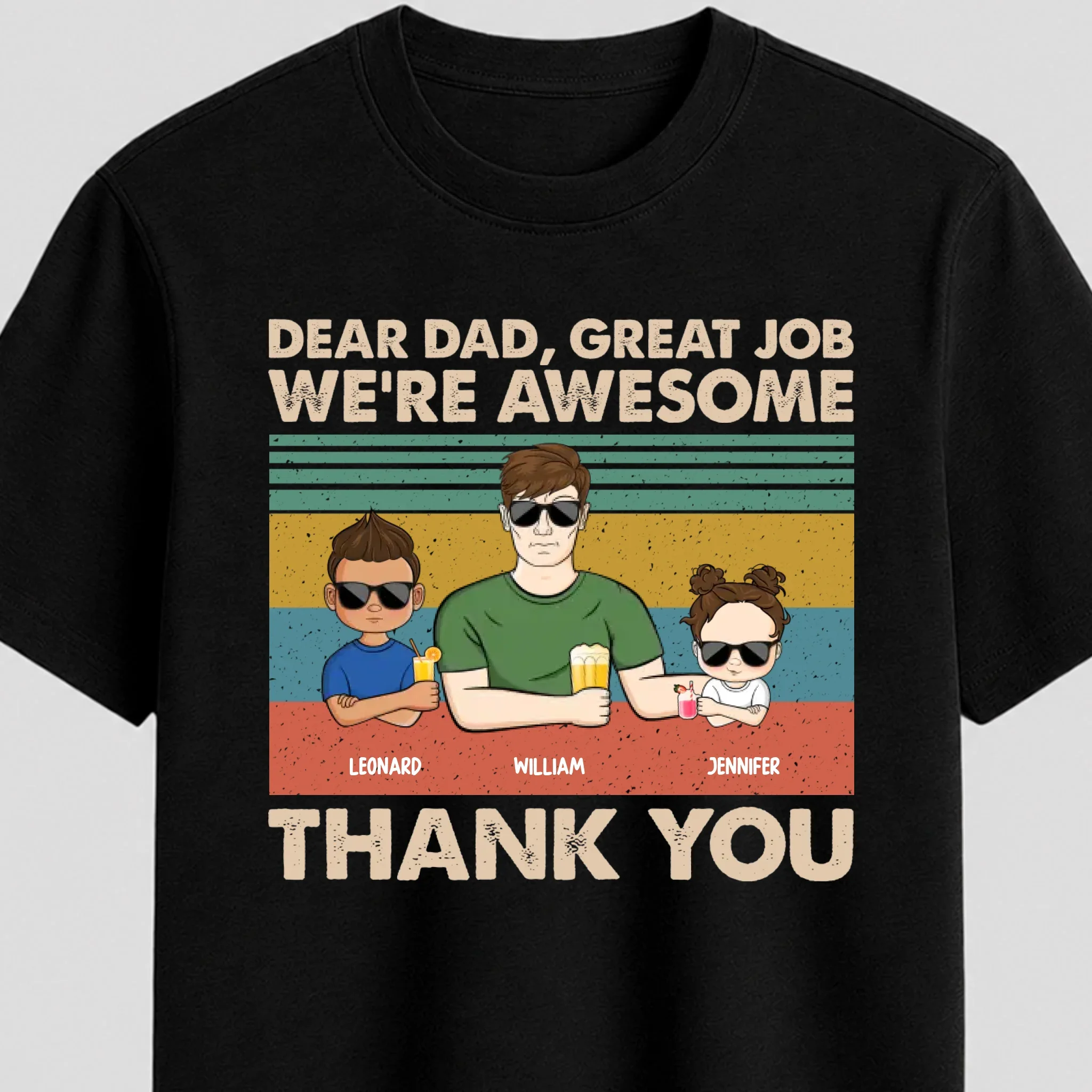 Personalized T-Shirt – Dear Dad Great Job We’re Awesome - Image 7
