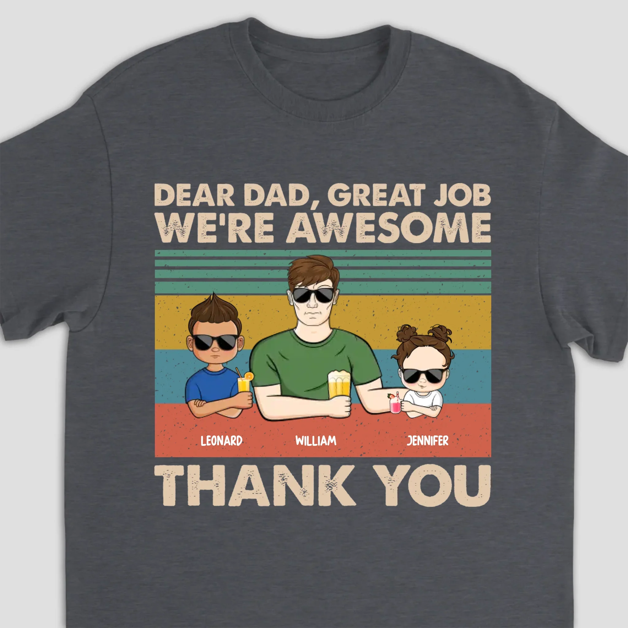 Personalized T-Shirt – Dear Dad Great Job We’re Awesome - Image 9