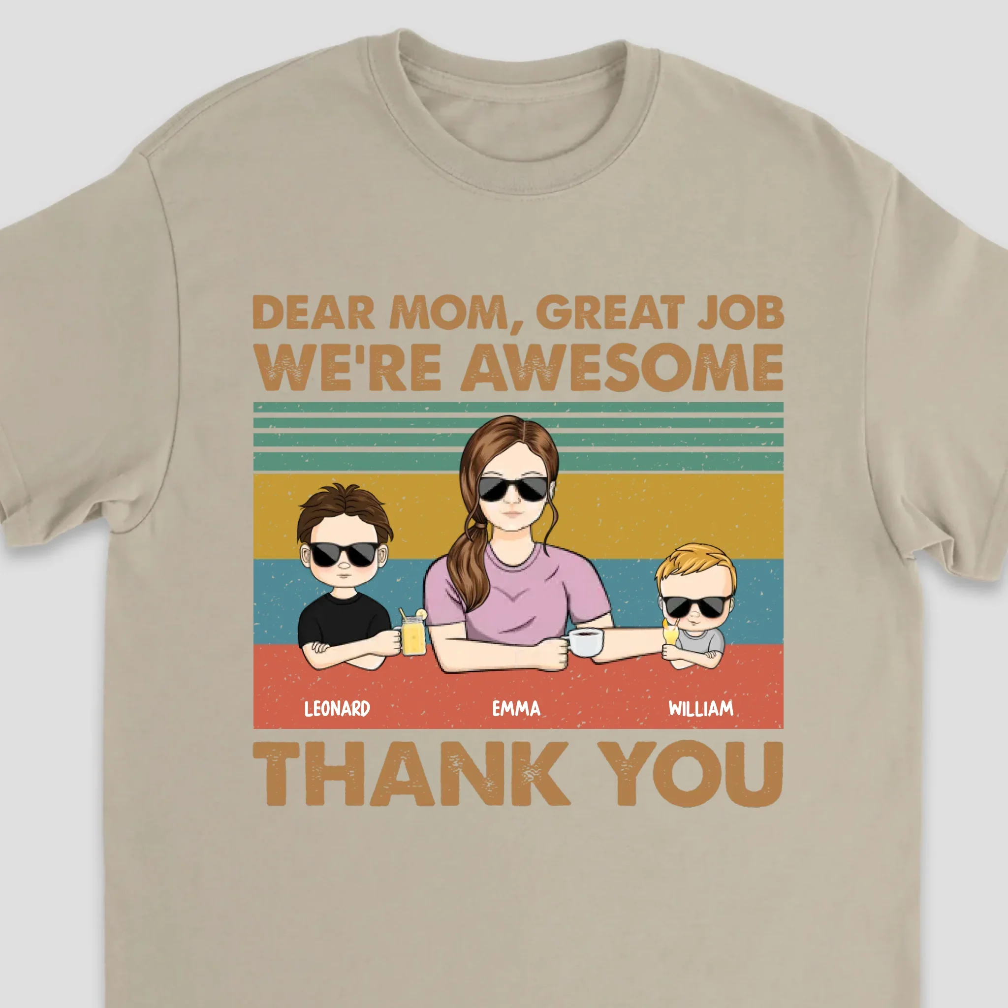 Personalized T-Shirt – Dear Mom Great Job We're Awesome Thank You - Image 4