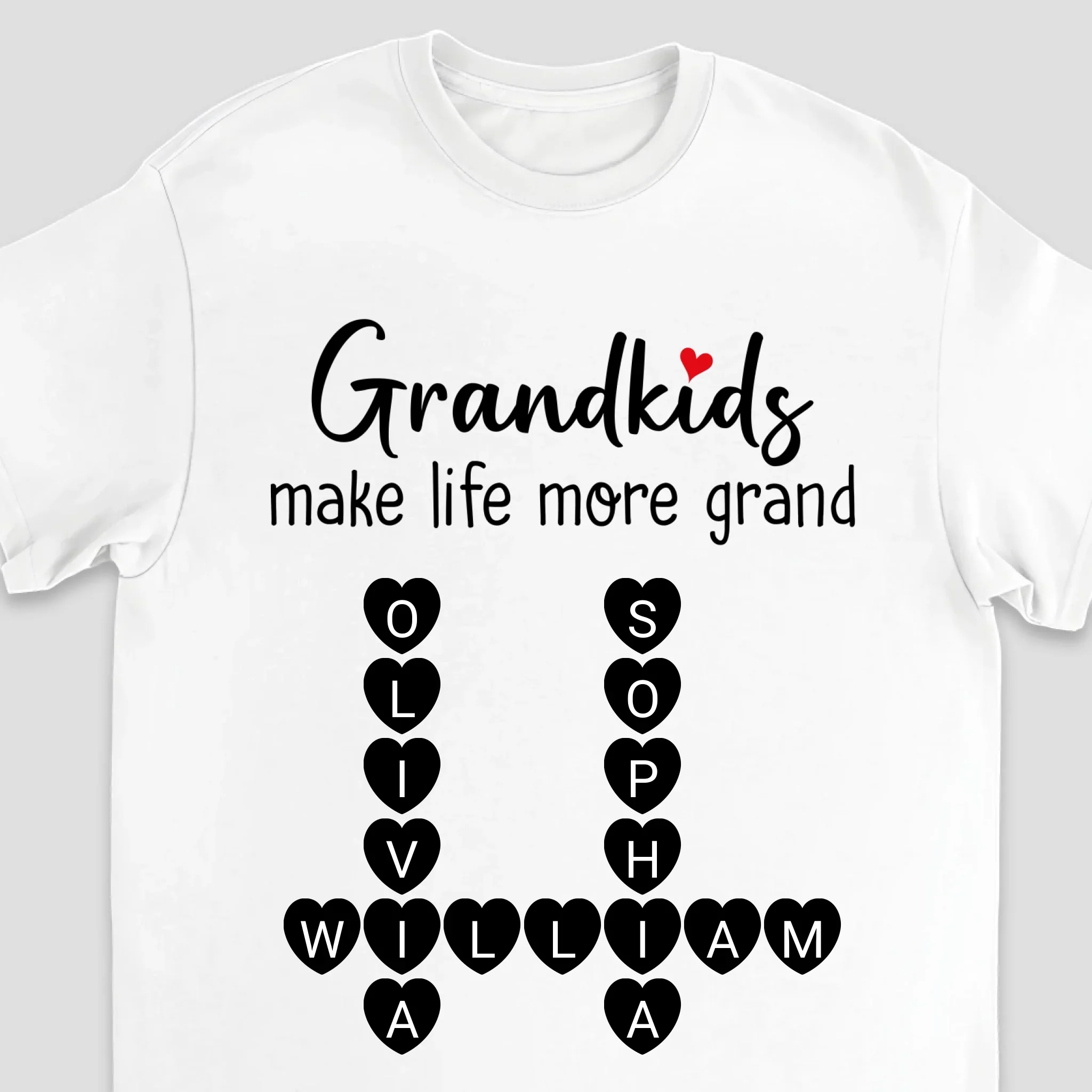 Personalized T-Shirt – Grandkids Make Life More Grand Crossword Puzzle - Image 3
