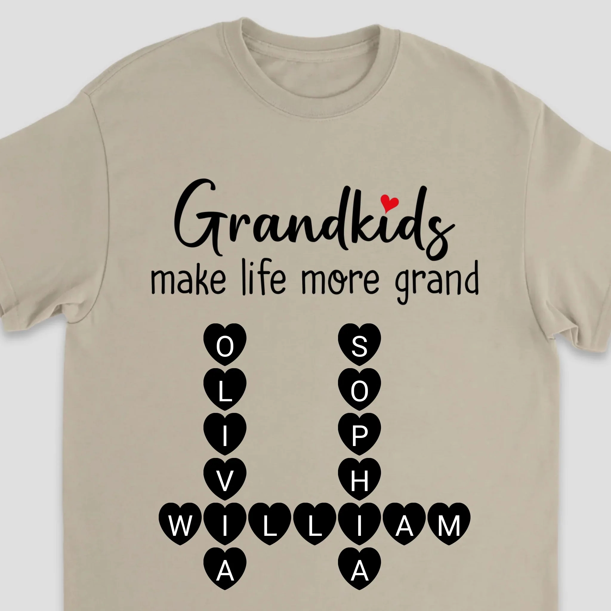 Personalized T-Shirt – Grandkids Make Life More Grand Crossword Puzzle - Image 4