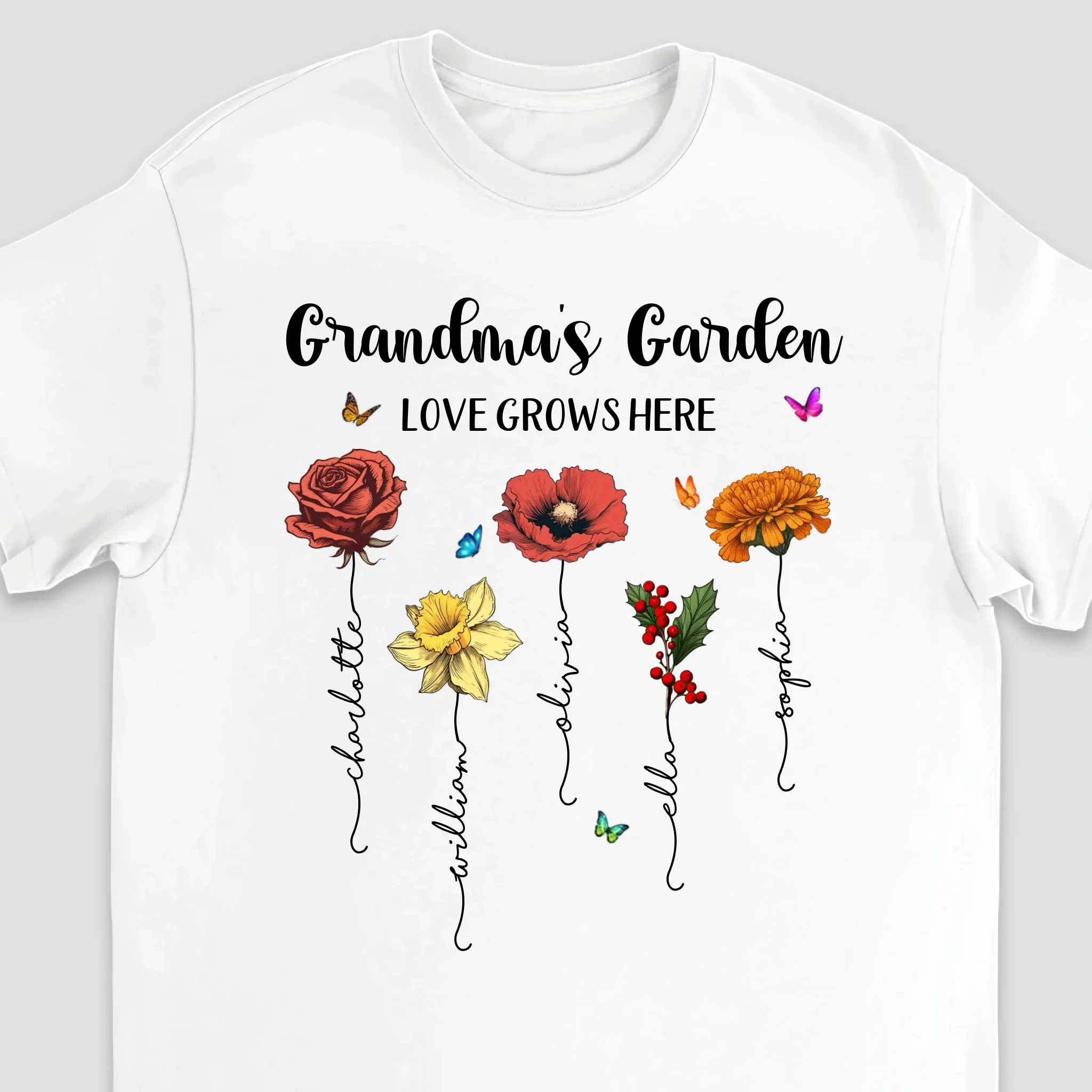 Personalized T-Shirt – Grandma’s Garden, Love Grows Here - Image 3