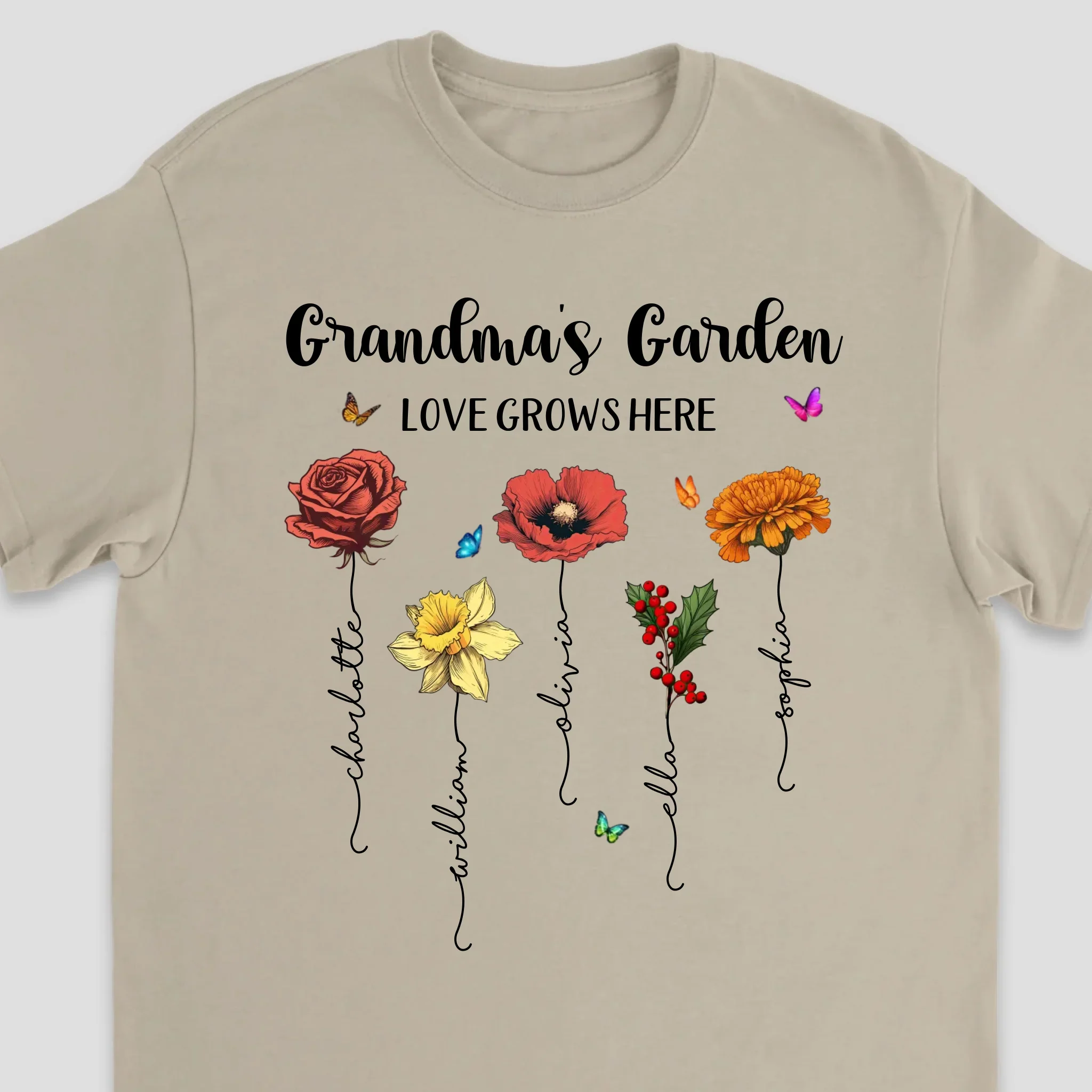 Personalized T-Shirt – Grandma’s Garden, Love Grows Here - Image 4