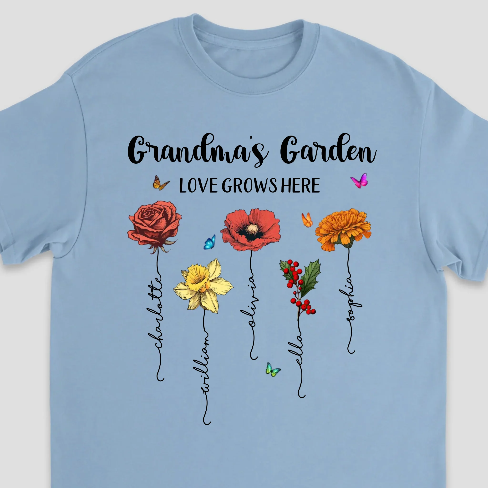 Personalized T-Shirt – Grandma’s Garden, Love Grows Here - Image 6