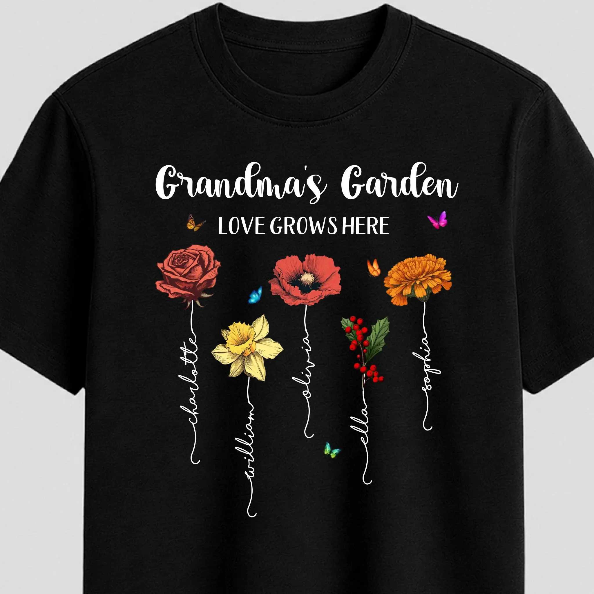 Personalized T-Shirt – Grandma’s Garden, Love Grows Here - Image 8