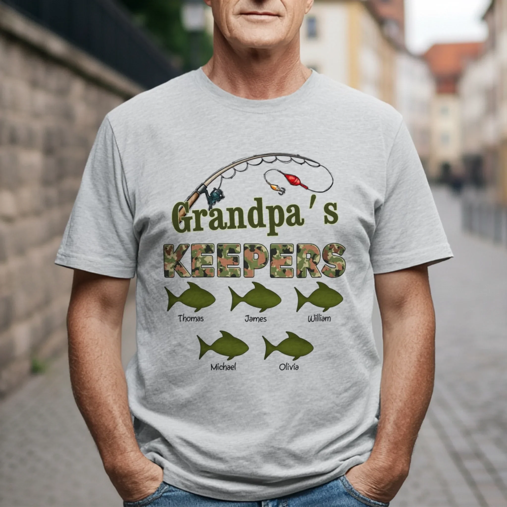 Personalized T-Shirt – Grandpa’s Keepers Fishing Crew - Image 2