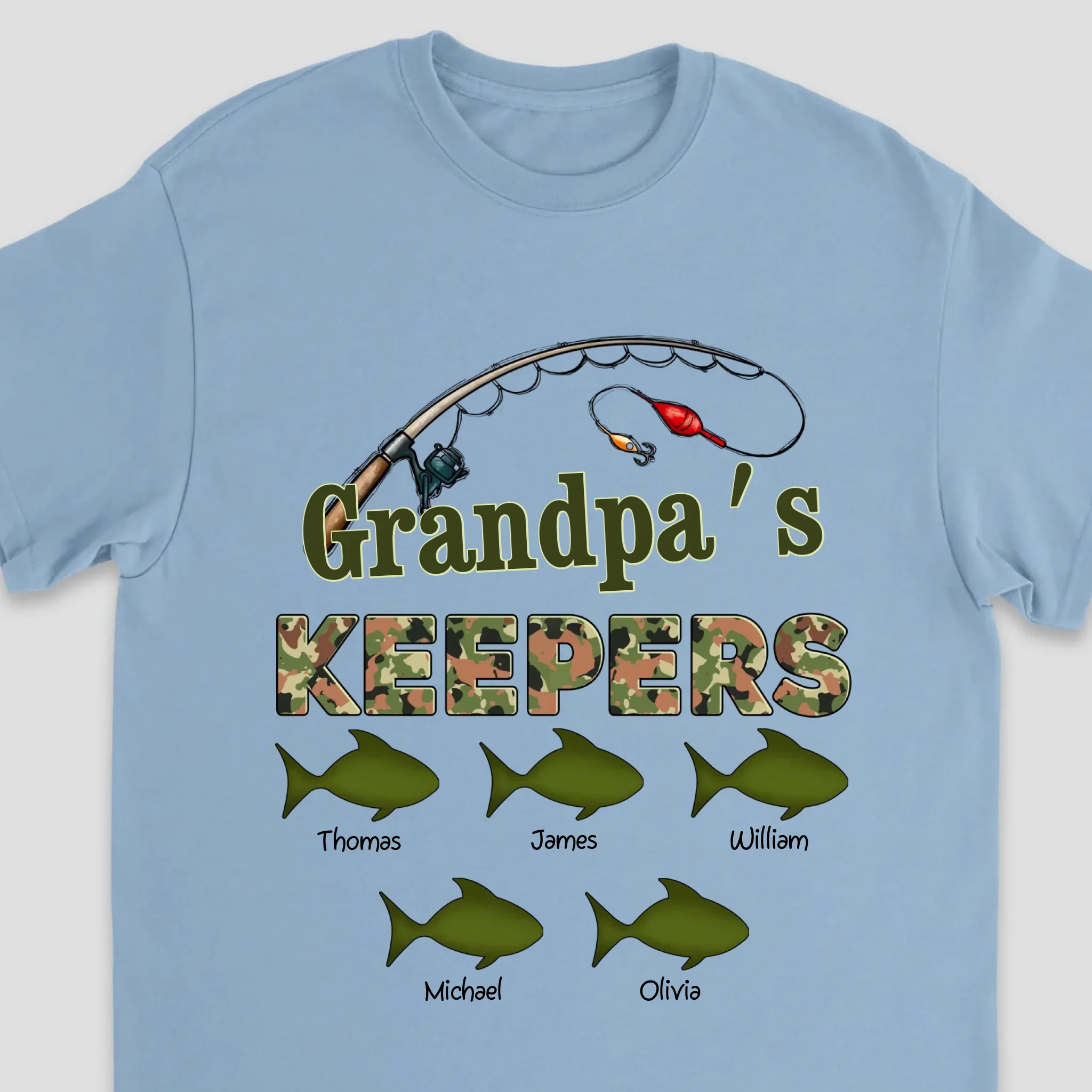 Personalized T-Shirt – Grandpa’s Keepers Fishing Crew - Image 3