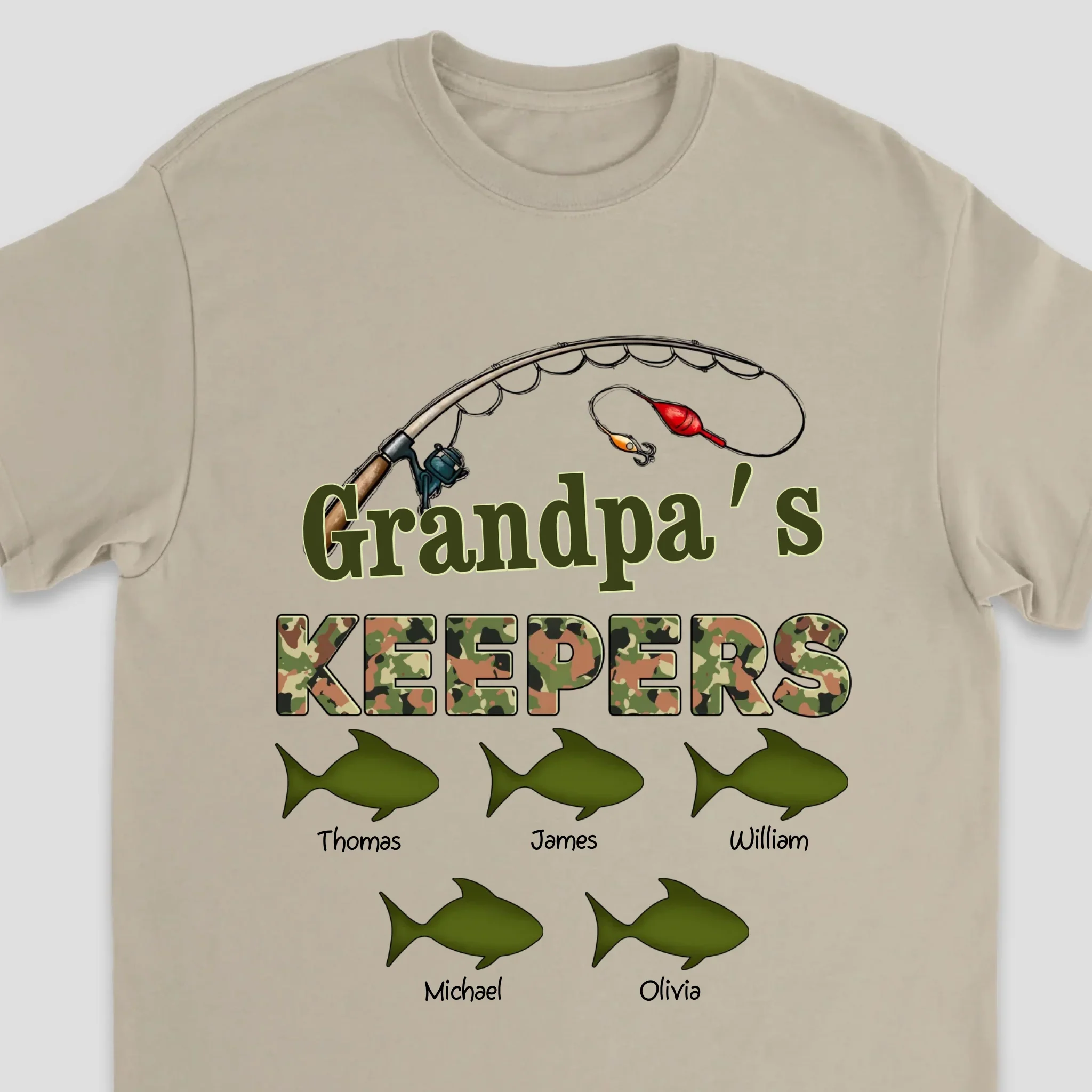 Personalized T-Shirt – Grandpa’s Keepers Fishing Crew - Image 5
