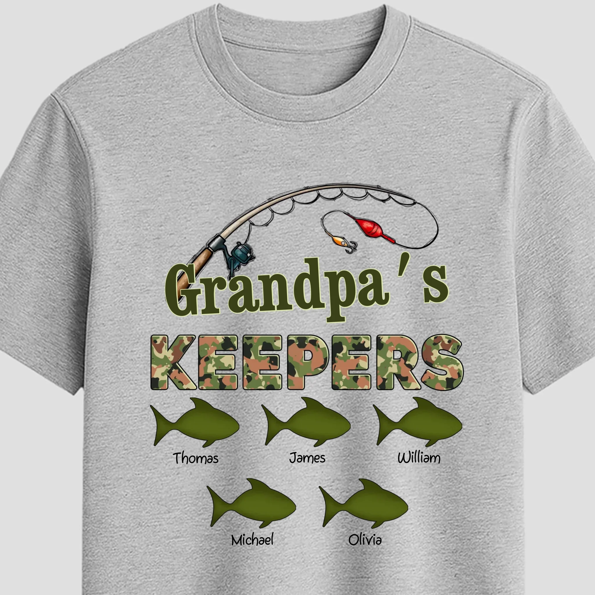 Personalized T-Shirt – Grandpa’s Keepers Fishing Crew - Image 6