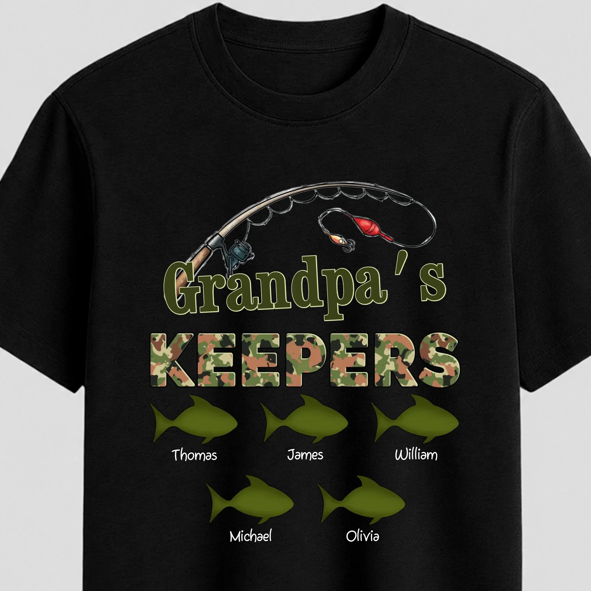 Personalized T-Shirt – Grandpa’s Keepers Fishing Crew - Image 7