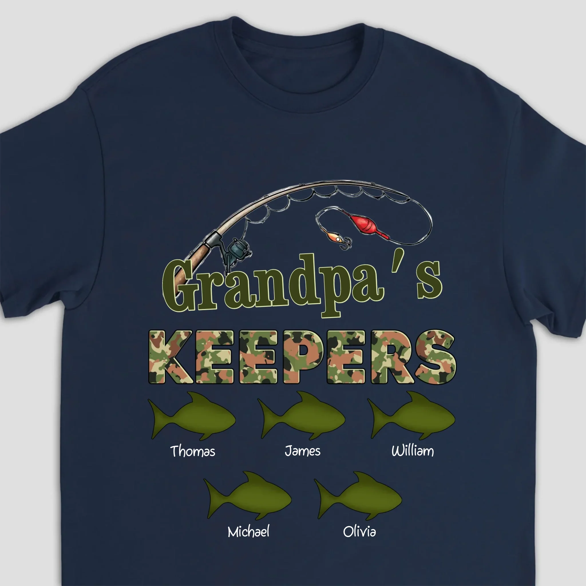 Personalized T-Shirt – Grandpa’s Keepers Fishing Crew - Image 8