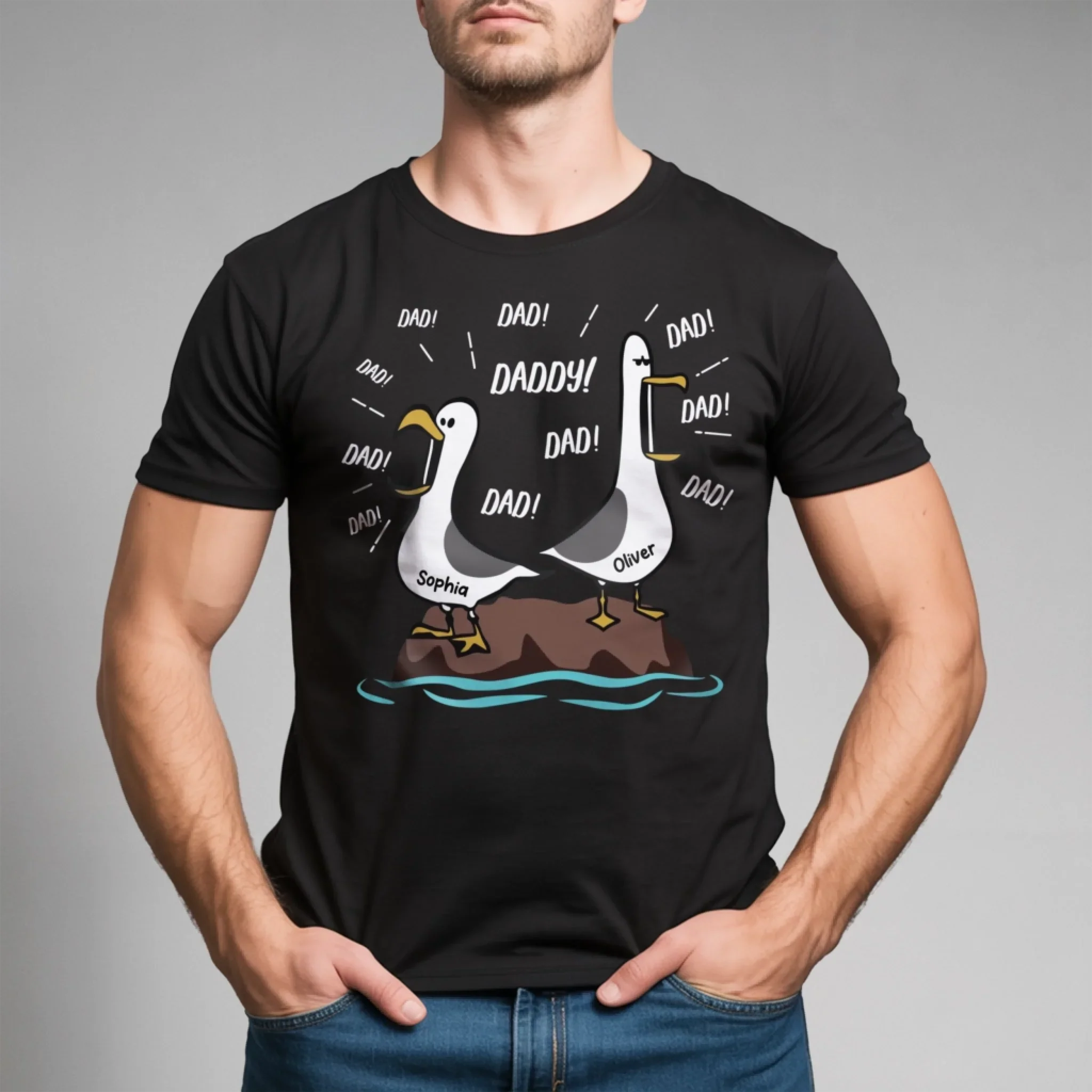 Personalized T-Shirt – Seagull Dad - Image 2