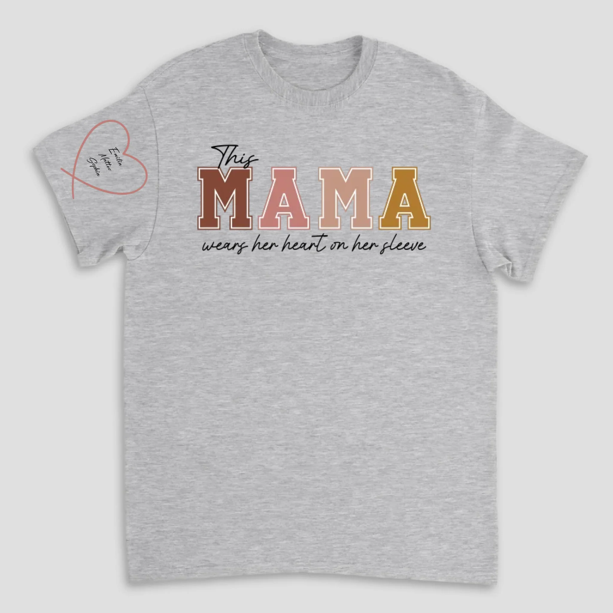 Personalized T-Shirt – Wear Heart On Sleeve For Mom And Grandma