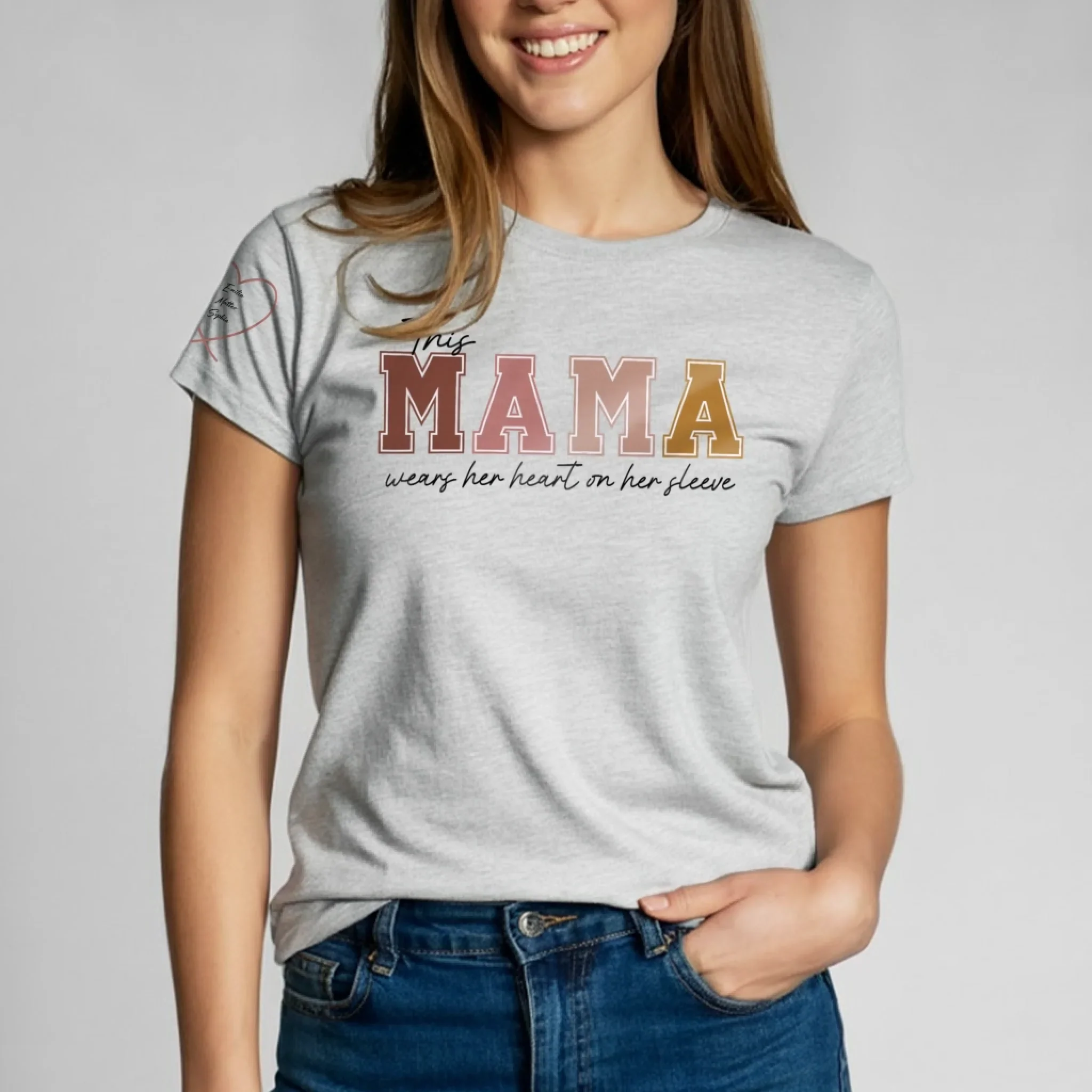 Personalized T-Shirt – Wear Heart On Sleeve For Mom And Grandma - Image 2