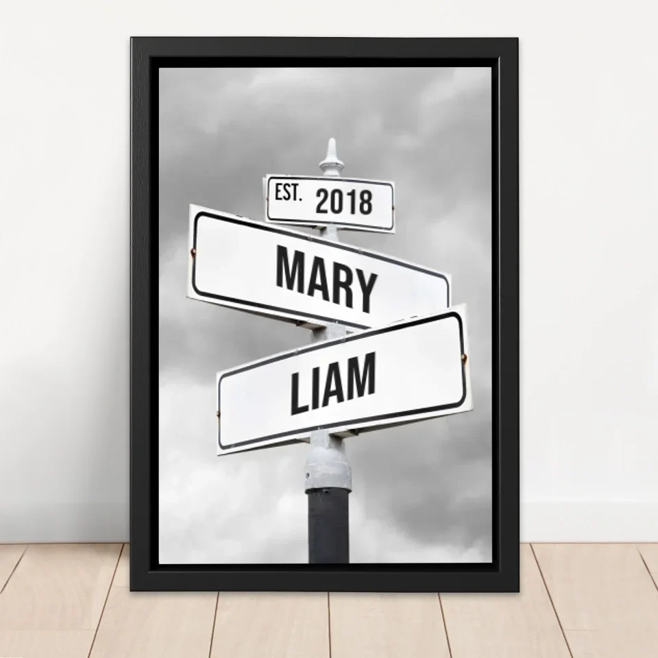 Personalized Canvas "Retro Street Sign for couples" - Image 4