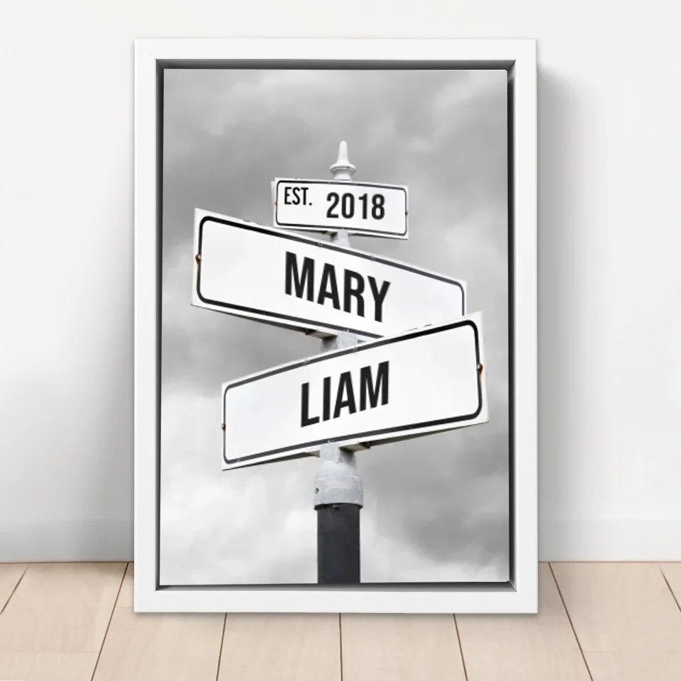 Personalized Canvas "Retro Street Sign for couples" - Image 6