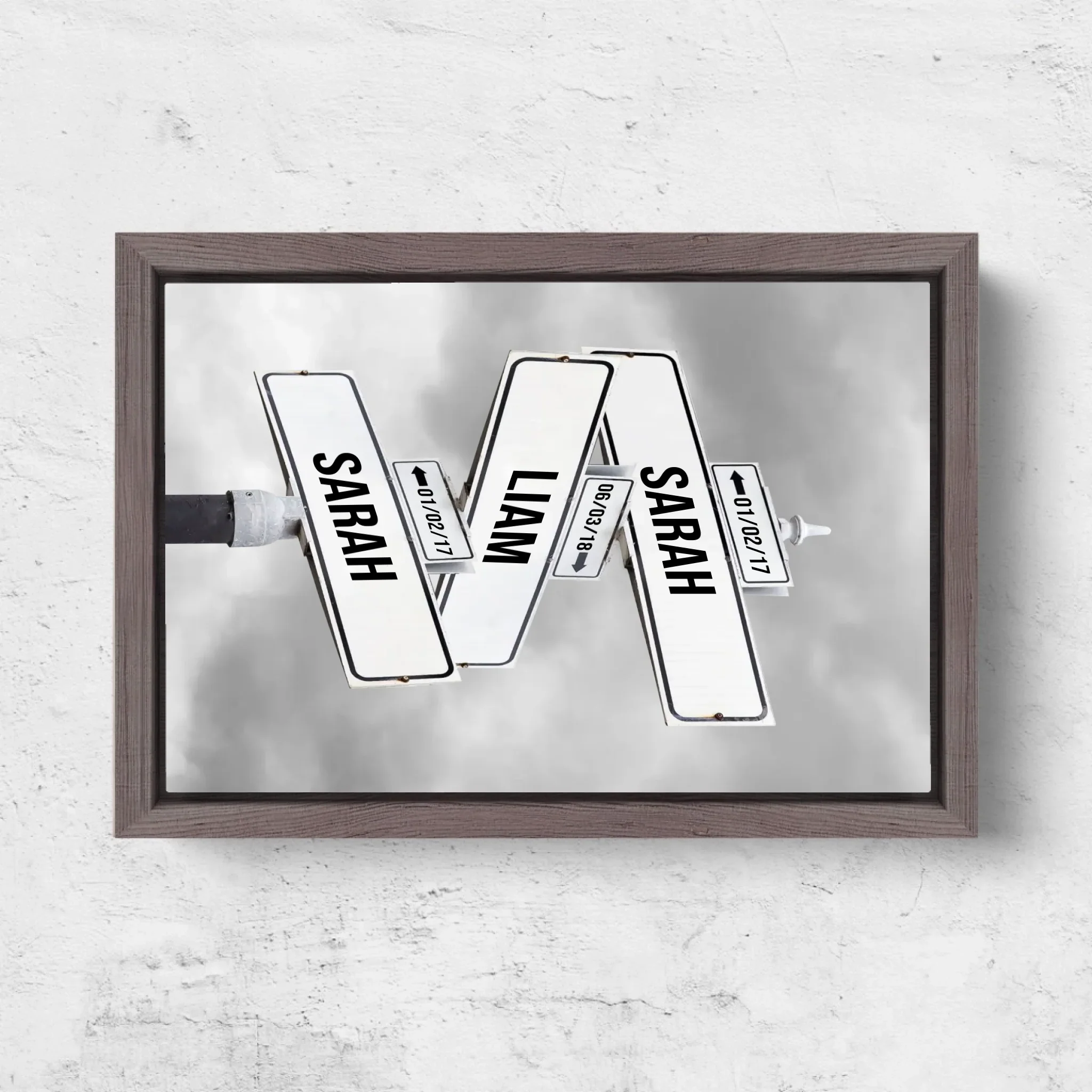 Personalized Canvas "Retro Street Sign with date of birth of children" - Image 5