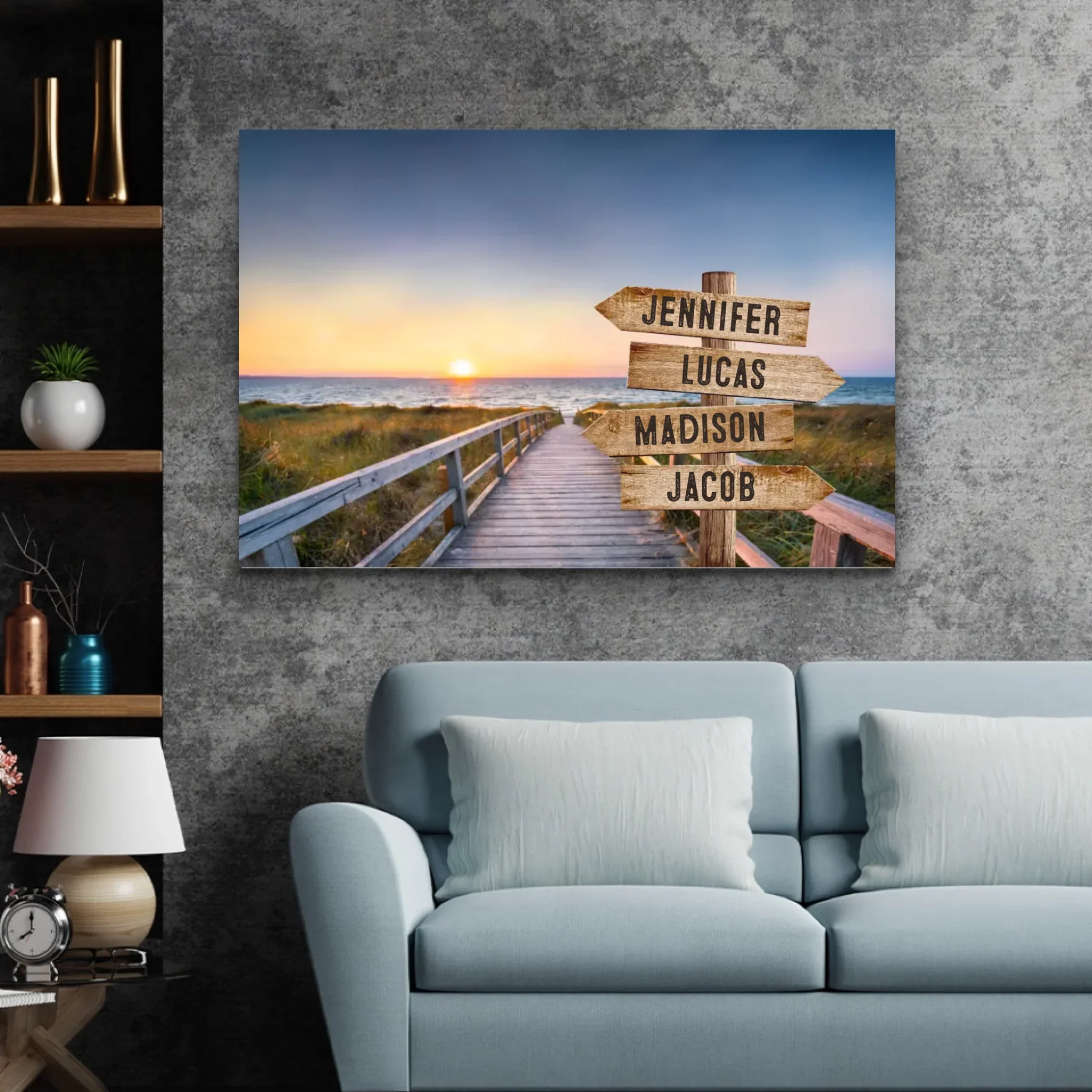 Personalized Canvas "Shared Signpost at the beach path" - Image 4